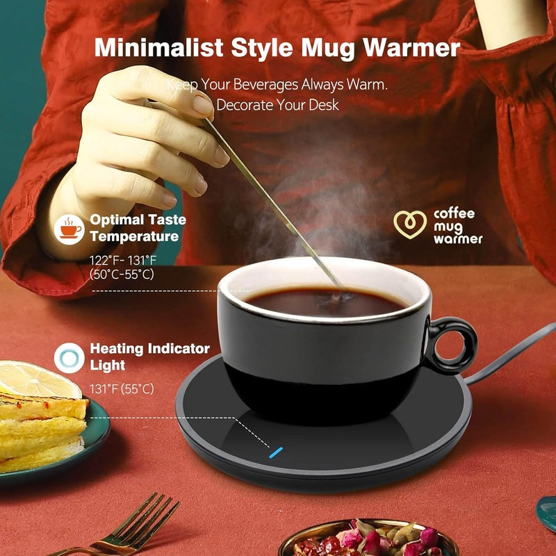 Jisile Candle Warmer, Coffee Mug Warmer, Coffee Cup Warmer with Pressure-Induced Auto ON/Off, Beverage Warmer Plate for Milk Tea, Coffee Accessories for Home Office Desk - Image 2